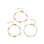 Pulseras de cadena de circonita cúbica rectangular, joyas de latón chapado en oro real 18k para mujer, sin cadmio y níque y plomo