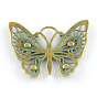 Butterfly Zinc Alloy Pendants, Cadmium Free & Nickel Free & Lead Free, 36x48x3mm, Hole: 8mm