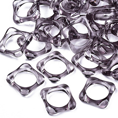 Transparent Acrylic Finger Rings, Square