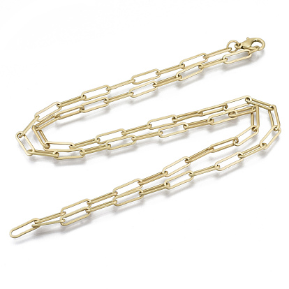 Chaînes de trombone en laiton, fabrication de collier de chaînes de câble allongé, avec fermoir pince de homard