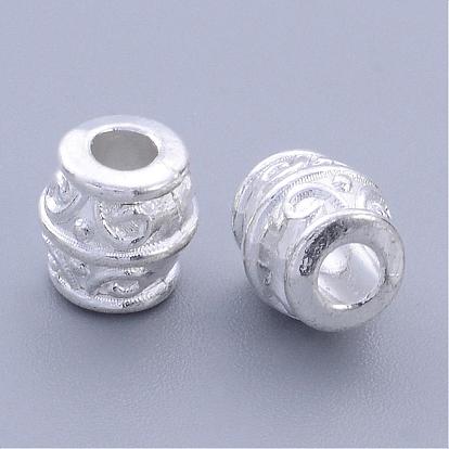 Perles en alliage de style tibétain, sans plomb et sans cadmium, baril, environ 8 mm de large, épaisseur de 8mm, Trou: 3.2mm