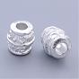Tibetan Style Alloy Beads, Lead Free and Cadmium Free, Barrel, about 8mm wide, 8mm thick, hole: 3.2mm