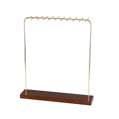 Iron Necklaces Display Stand, with Wood Base