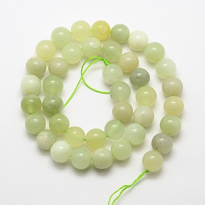 Naturel nouveau pierre de jade rondes rangées de perles