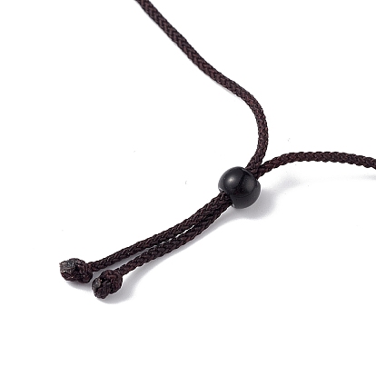 Collier pendentif anneau de pierres précieuses mélangées naturelles avec cordon en nylon pour femme
