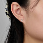 Boucles d'oreilles rectangles zircone cubique, 925 boucles d'oreilles en argent sterling, avec cachet 925