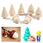 Unfinished Wood Display Decoration, for Kids Painting Craft, 3D Tree & Acorn