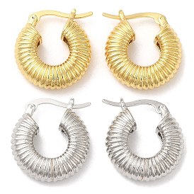 Rack Plating Brass Round Hoop Earrings for Women, Lead Free & Cadmium Free