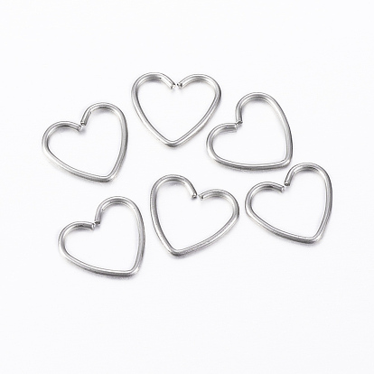 304 Stainless Steel Keychain Clasp Findings, Heart