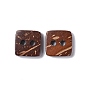 Square Carved 2-hole Basic Sewing Button, Coconut Button, 10mm, 100pcs/bag