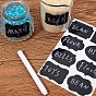 30 Sheets Flat Round & Rectangle & Oval Blank Wipe-off Die Reusable Waterproof PVC Adhesive Sticker, Spice Jar Tag, Gift Packaging Labels, with 2Pcs Plastic Erasable Pen