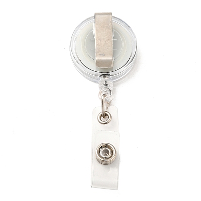 Plastic Retractable Badge Reel, Card Holders, with Iron Findings, 32x80x15mm