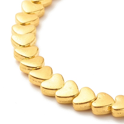 Bracelet extensible en perles de coeur en alliage pour femme