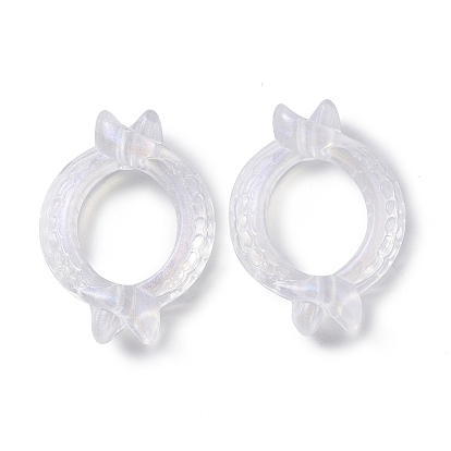 Cadres de perles acryliques transparents, poudre de scintillement, anneau
