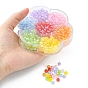 490pcs 7 couleurs perles acryliques transparentes, de couleur plaquée ab , ronde