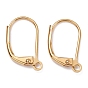 Brass Leverback Earring Findings, with Loop, Long-Lasting Plated