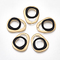 Smooth Surface Spray Painted Alloy Pendants, Oval, Matte Gold Color