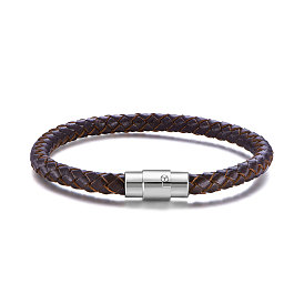 SHEGRACE Leather Cord Bracelets, with Screw Clasps