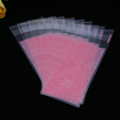 Sacs de cellophane en plastique rectangle, pour l'emballage de rouge à lèvres, motif de points de polka