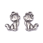 304 Stainless Steel Kitten Pendants, Cartoon Cat Shape