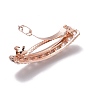Alloy Hair Barrettes, with Imitation Pearl Beads, Strip