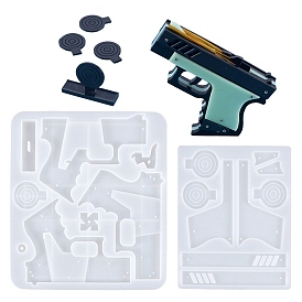 DIY Gun and Target Silicone Molds, Resin Casting Molds, For UV Resin, Epoxy Resin Jewelry Making, Toy