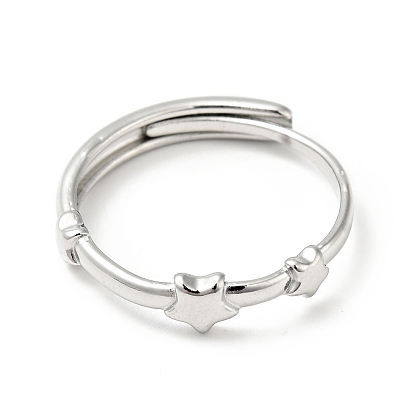 304 регулируемое кольцо с тройной звездой из нержавеющей стали для женщин