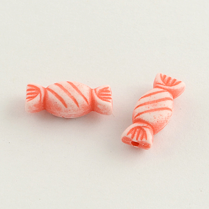 Perles acryliques de style artisanal, candy, 7x15x5mm, trou: 2 mm, environ 1200 pcs / 500 g