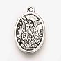 Tibetan Style Alloy Pendants, Oval, Cadmium Free & Lead Free, St Michael and Guardian Angel Medal