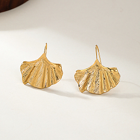 Stainless Steel Dangle Earring for Women, Ginkgo Leaf