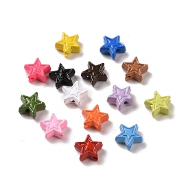 Spray Painted Alloy Beads, Star