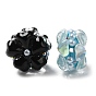 Handmade Polymer Clay Beads, with Rhinestone & ABS Imitation Pearl & Glass, Flower