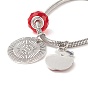 Alloy Apple Charm Bracelet with Glass Beaded, Word European Bracelet for Teachers' Day