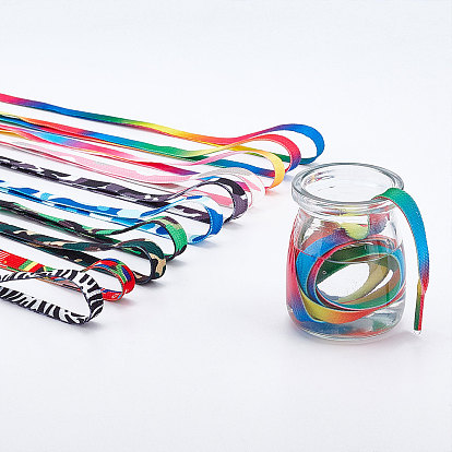 Gorgecraft 20 pcs 10 couleurs lacet plat personnalisé en polyester, chaîne de chaussures de baskets plates, pour enfants et adultes