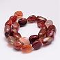 Natural Carnelian Bead Strands, Tumbled Stone, Nuggets, Dyed
