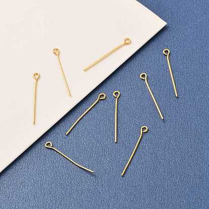 Brass Eye Pins, Real 18K Gold Plated