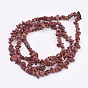 Jaspe rouge naturel brins de perles, puce, 4~10x4~6x2~4mm, Trou: 1mm, Environ 210 pcs/chapelet, 35.4 pouce