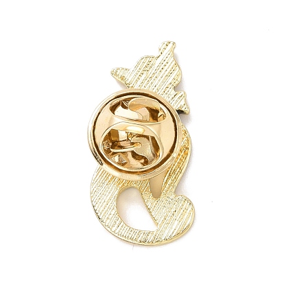 Pin de esmalte de gato, insignia de aleación chapada en oro claro para ropa de mochila