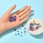 840Pcs 12 Colors Spray Painted Crackle Glass Beads, Round, Two Tone