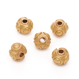 Brass Beads, Long-Lasting Plated, Matte Style, Square