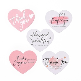 Coated Paper Thank You Greeting Card, Heart with Word Thank You Pattern, for Thanksgiving Day