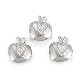 316 Surgical Stainless Steel Charms, Apple