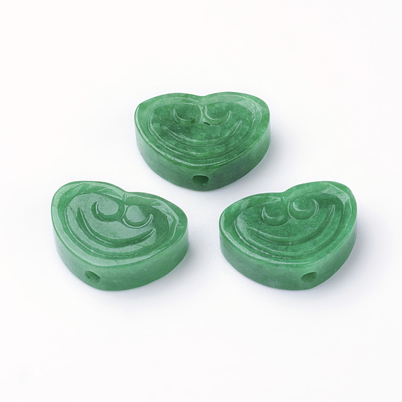 Perles naturelles de jade du Myanmar / jade birmane, teint, cœur