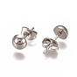 Ion Plating(IP) 304 Stainless Steel Stud Earrings, with Earring Backs, Half Round
