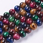 Natural Tiger Eye Beads Strands, Round, Colorful