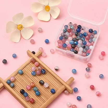 130 piezas de hilos de cuentas de ágata multicolor natural teñidas, ronda facetas, más disponible