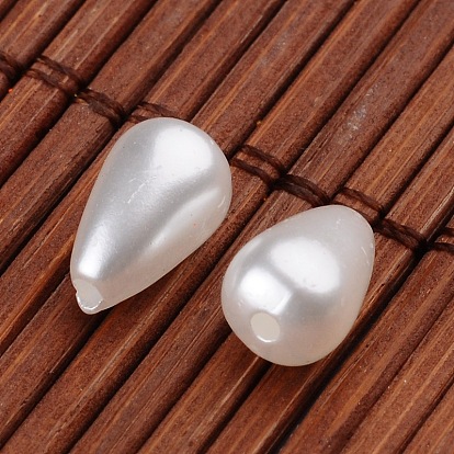 Teardrop Imitation Pearl Acrylic Beads, 10x6.5mm, Hole: 1mm, about 2413pcs/500g