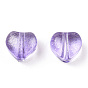Transparent Spray Painted Glass Beads, with Glitter Powder, Heart