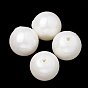 Perles de coquille d'imitation en plastique écologique, haut lustre, Grade a, demi trou / percé, ronde