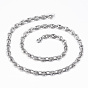 304 définit bijoux en acier inoxydable, colliers et bracelets en chaîne de grains de café, avec fermoir pince de homard, ovale